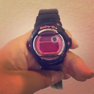 Baby G black and pink watch
